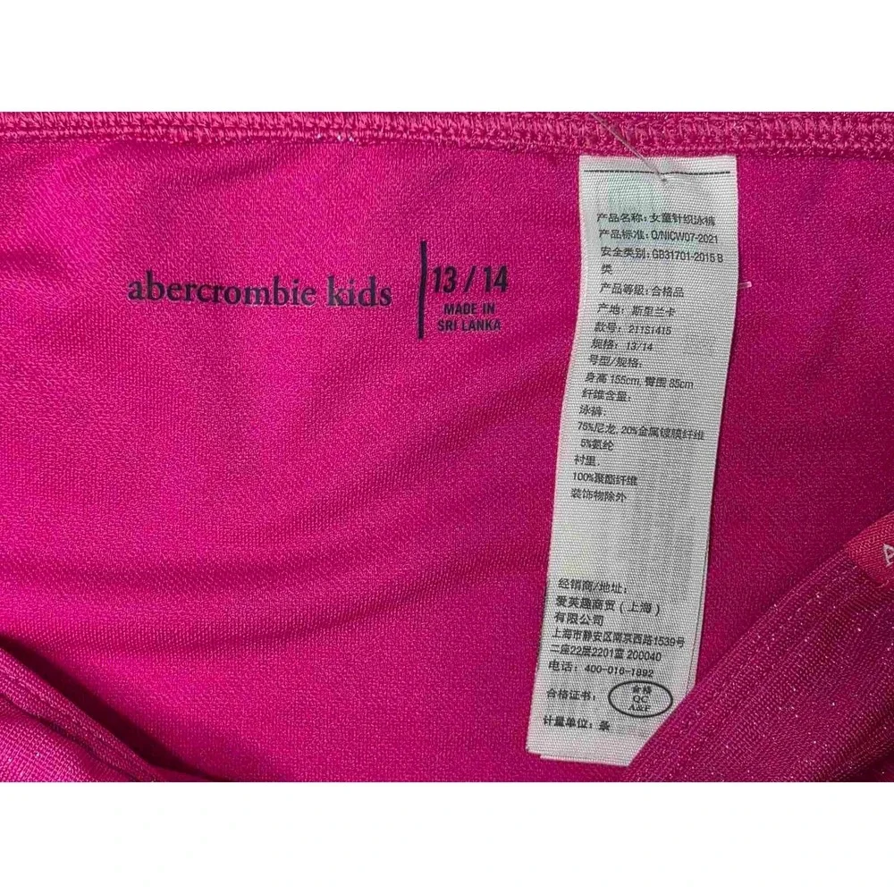 Abercrombie‎ & Fitch Kids Girls Pink Swim Bikini Bottoms Size 13 / 14 NWT